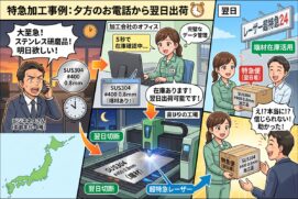 5秒で在庫即答！「ありえない」超短納期を叶えたステンレス#400研磨のレーザー切断