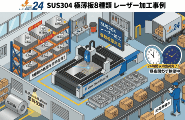 SUS304・極薄板8種類のレーザー加工!希少な0.15mm・0.25mmも24時間スピード出荷