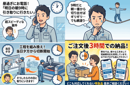 ご注文から3時間で納品！「今すぐ欲しい」に応える柔軟な工程管理