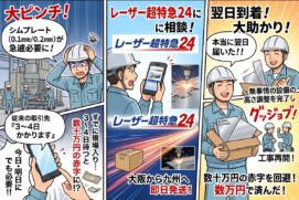 据付現場の危機を救う！九州へ0.1mm・0.2mmのシムプレートを翌日納品